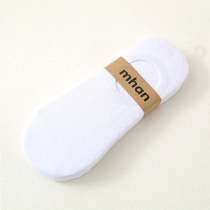 5Pair / Lot Fashion Boat Socks Summer Autumn Non-slip Silicone Invisible Cotton Socks