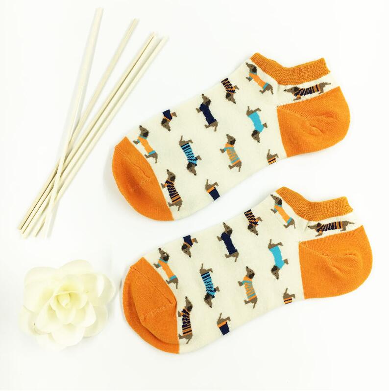 Animal Women Socks Colorful Cute Sausage Dog Cotton Cartoon Couple lady Girl Spring Summer Socks