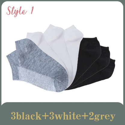 8 Pairs Lot Solid Mesh Women&#39;s Short Socks Invisible Ankle Socks Pack Ladies Spring Summer Breathable Thin Boat Socks Set