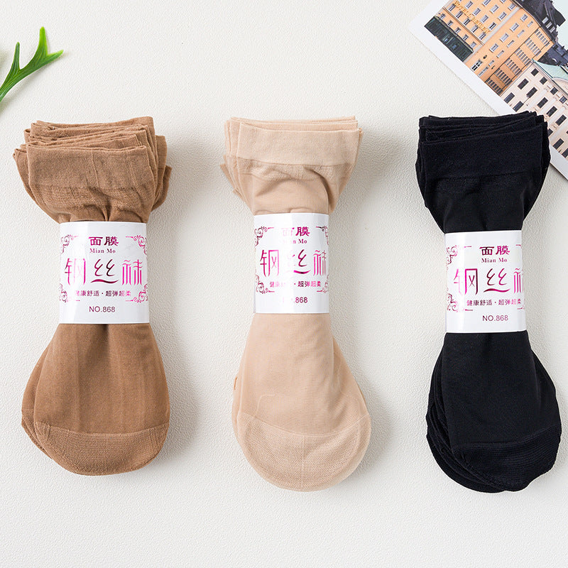 Dotted massage anti-slip socks summer thin section transparent mid-calf female short stockings female anti-hook meat absorbent sweat invisible ultra-thin